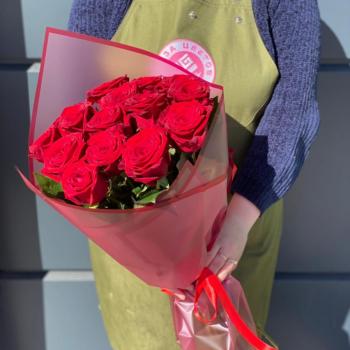 Красные розы 60 см 15 шт. (Россия) (articul   311661)
