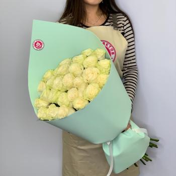 Букеты из белых роз 40 см (Эквадор) (код  612)