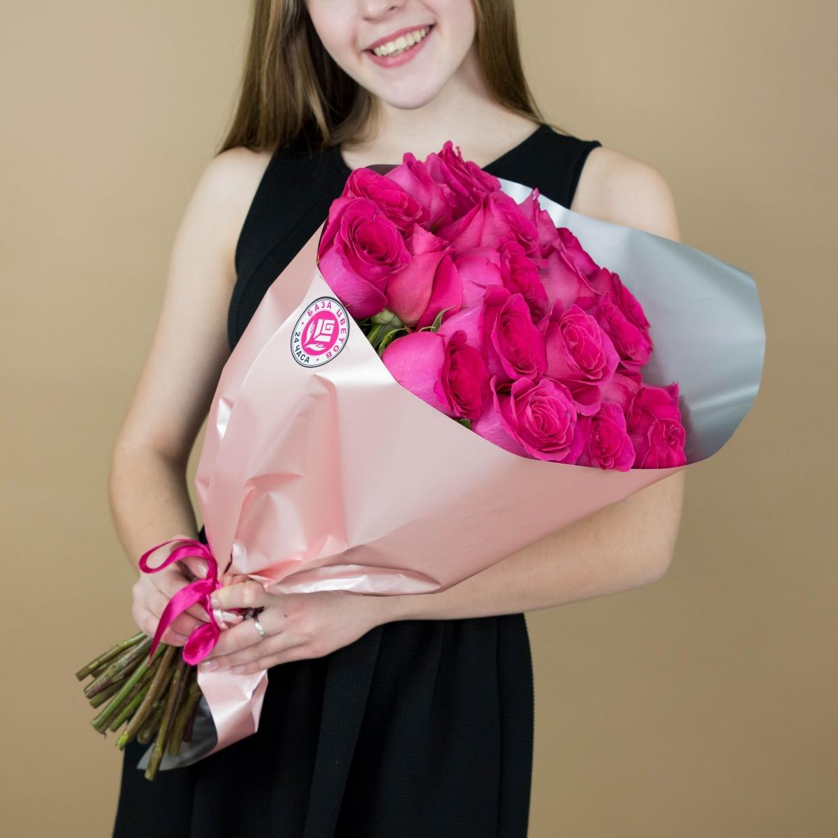 Букет из розовых роз 21 шт. (40 см) Артикул  82161