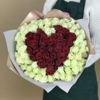 Букет 101 роза (Кения) в виде Сердца №: 107406